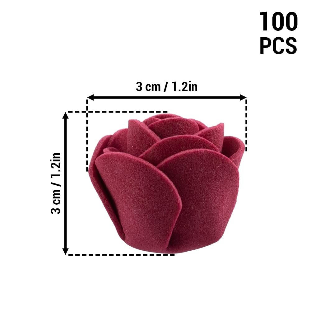 100 PCS Burgundy Mini Foam Artificial Roses Fake Flowers DIY Wedding Party
