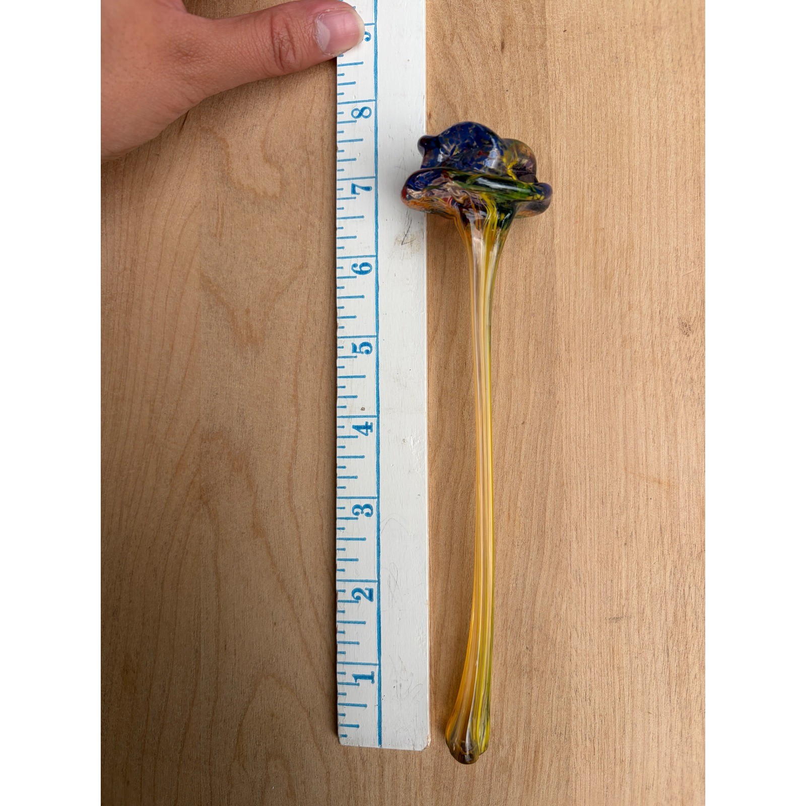 Hand Blown Art Glass Flower Colorful Decorative Sculpture Home Decor