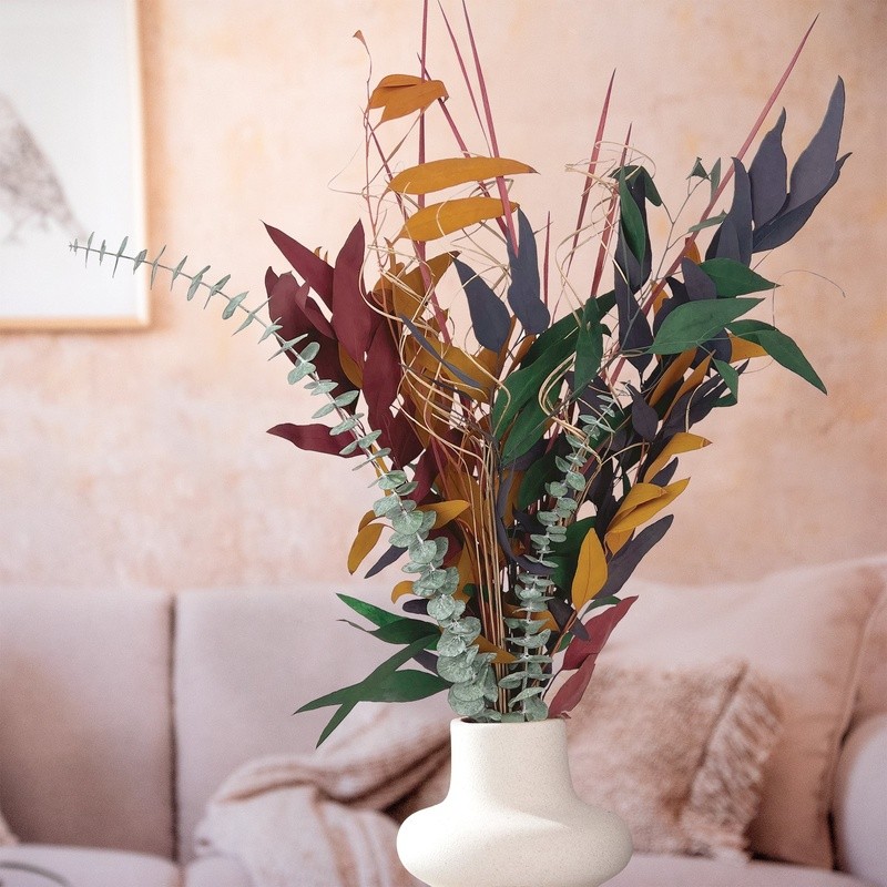 Dried Eucalyptus Bouquet Multi Bunch Natural Decor Arrangement Indoor Floral Art
