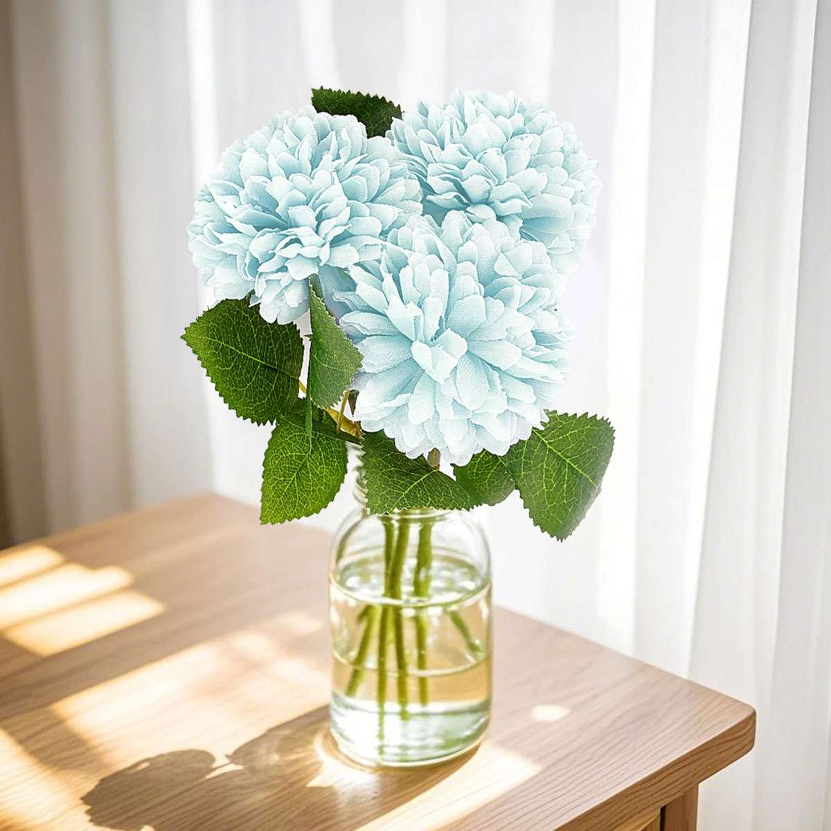 Lot Artificial Flowers Fake Chrysanthemums Ball Flower Home Outdoor Floral Decor