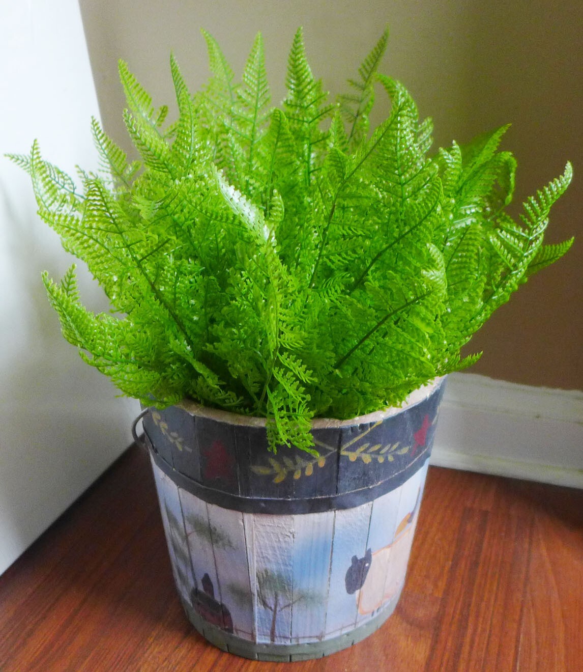 4 Pcs Artificial Plant Small Plastic Green Boston Fern Grasses