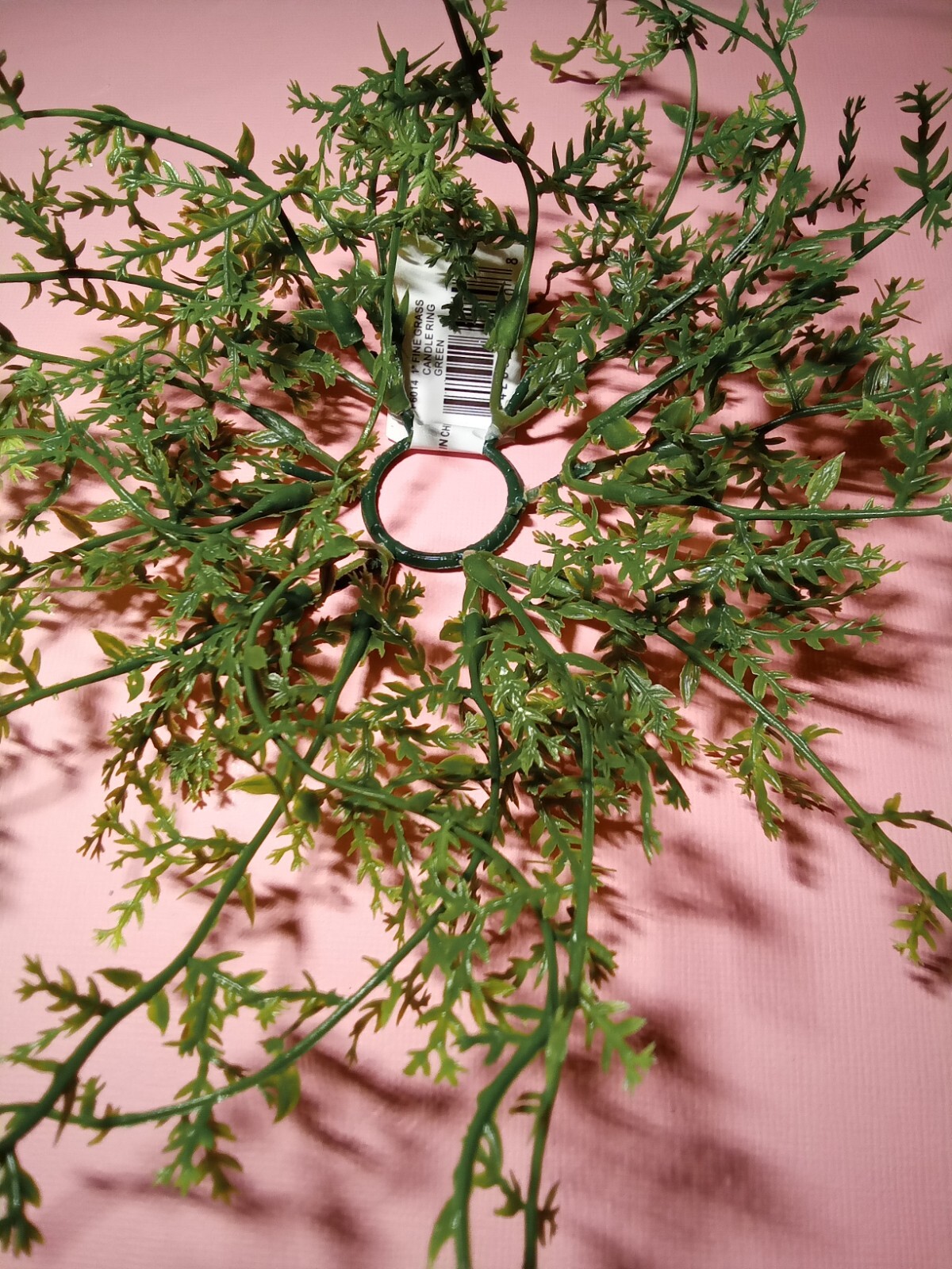 Spring candle ring mini wreath, SET of 2, plastic greens 1 inch Easter Farmhouse