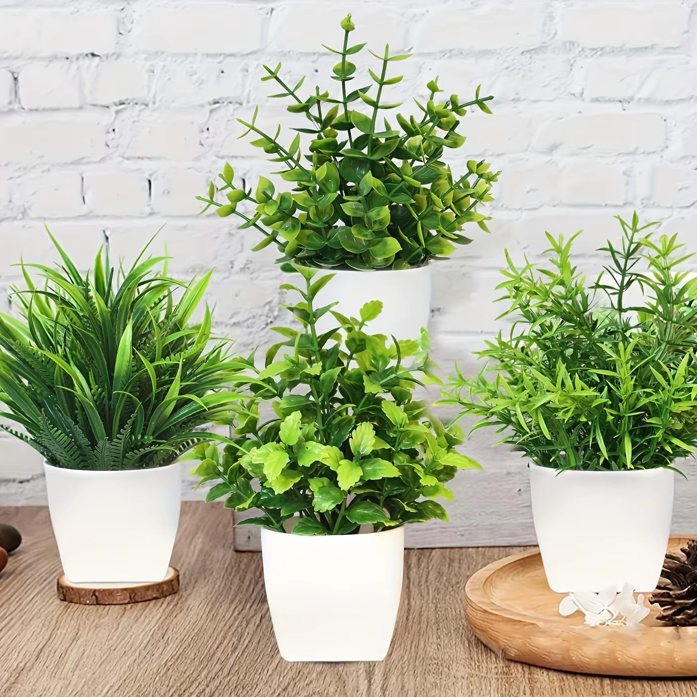 1PCS Artificial Potted Plant Scene Desktop Home Office Shelf Decor Tabletop Land