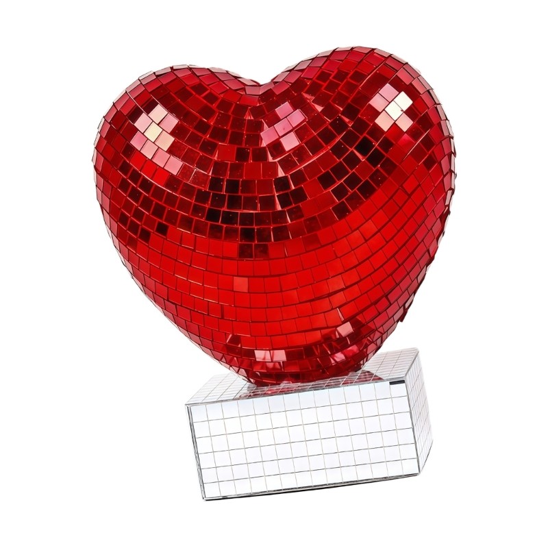 Elegant Heart Shape Glass Decoration for Romance Event Like Anniversaries Gifts