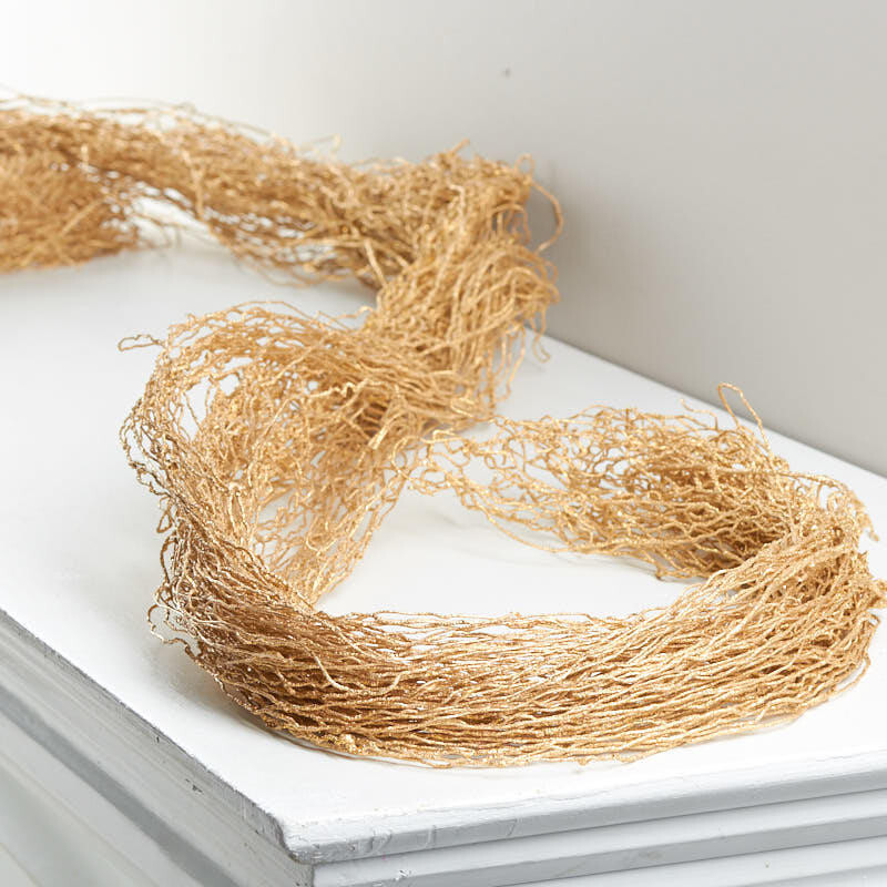12 Feet of Gold Glittered Faux Twig Decorative Garland