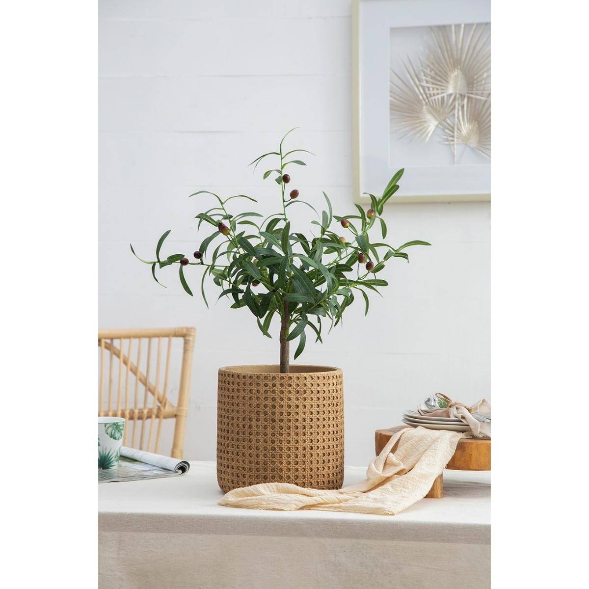 A&B Home 420022-AB Olive Tree Green and Black Faux Plant