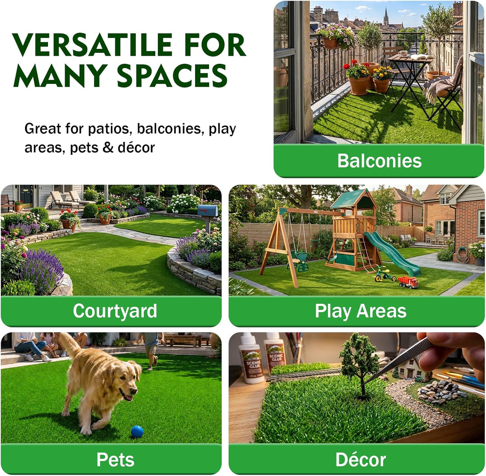 Artificial Grass Turf Rug 4×6 FT Outdoor Indoor Fake Grass Carpet Realistic