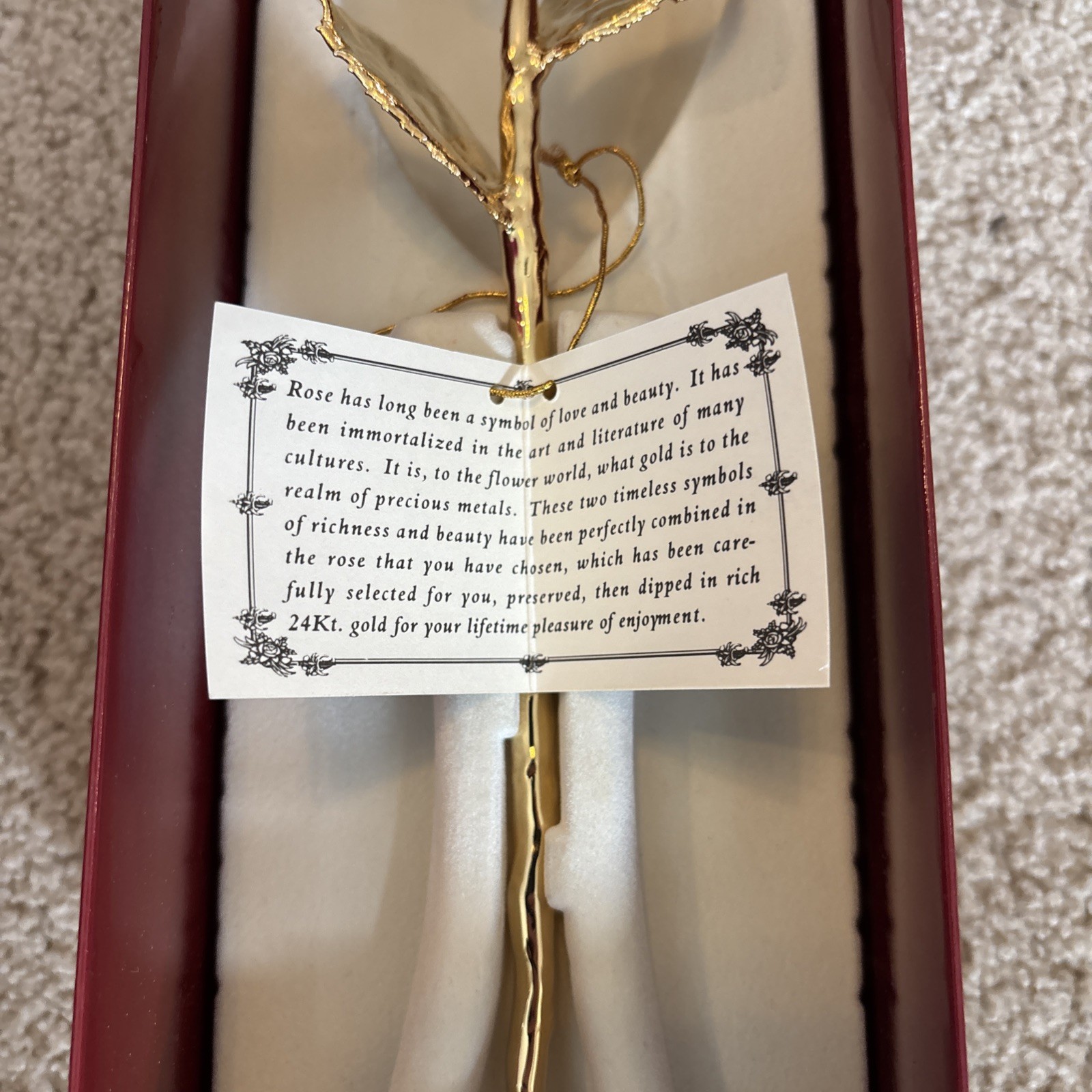REAL 24K Gold Dipped Rose by Living Gold Co. USA w/ Certificate – Luxury Gift