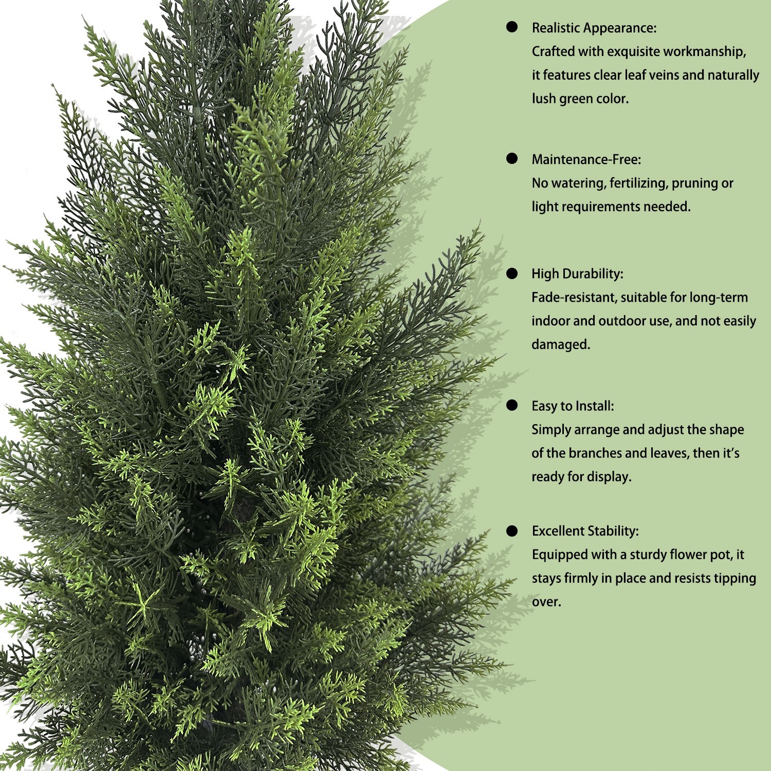 2 Pack 3FT Faux Cypress Trees Realistic Thick Cedar Plant Yard Garden Decor