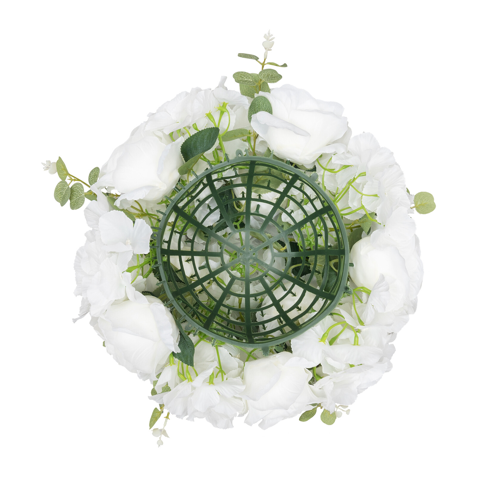 6 Pc White Artificial Rose & Hydrangea Flower Balls for Centerpieces Home Decor