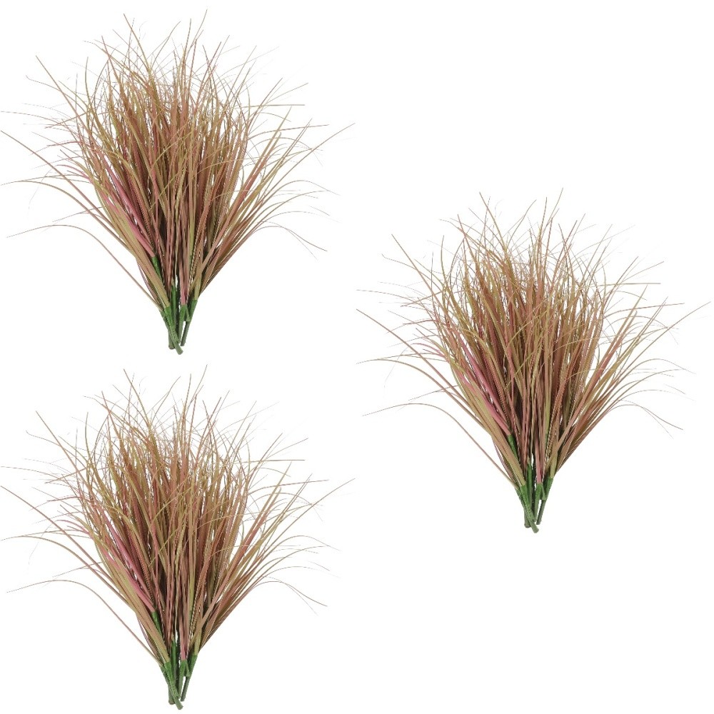 3 Count Faux Greenery Plants Fake Grass Tall Artificial for Outdoors
