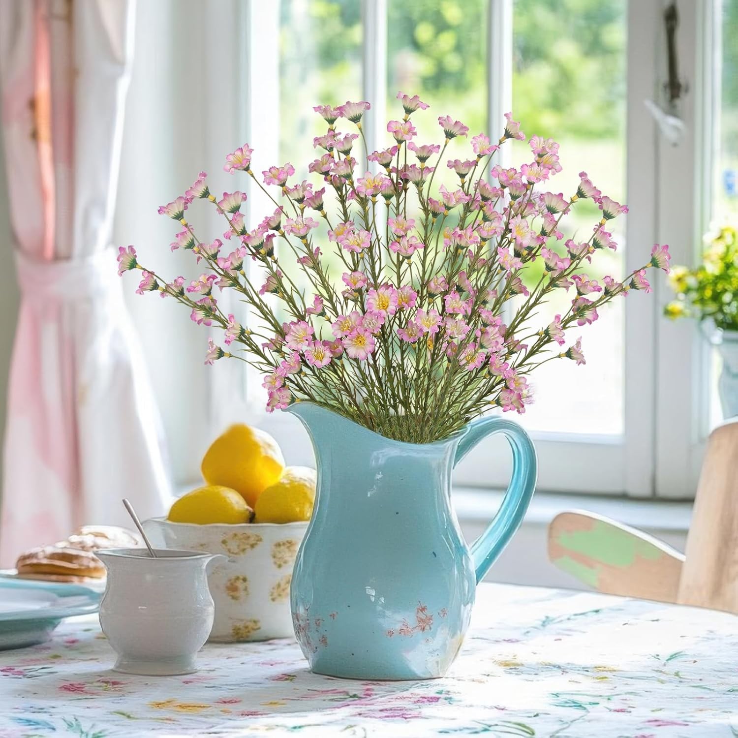 10 Pcs Artificial Wildflowers with Stems Bulk Silk Spring Flowers 21 Inch Fake F