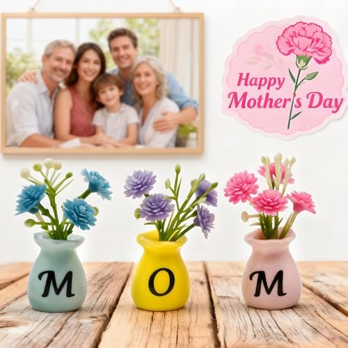 Mom Birthday Gifts Mini Vase Magnets for Fridge Cute Tiny Plant Refrigerator