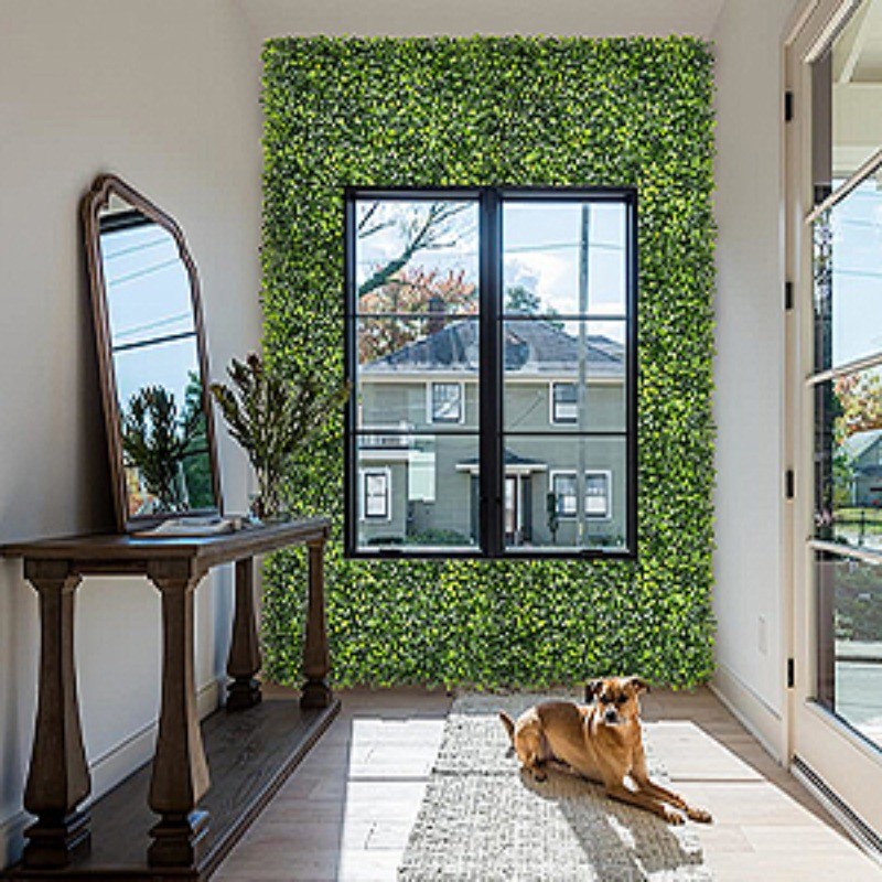 [Indoor Outdoor Decor] 10pcs Artificial Boxwood Hedge Wall Panels: 10 X 10In