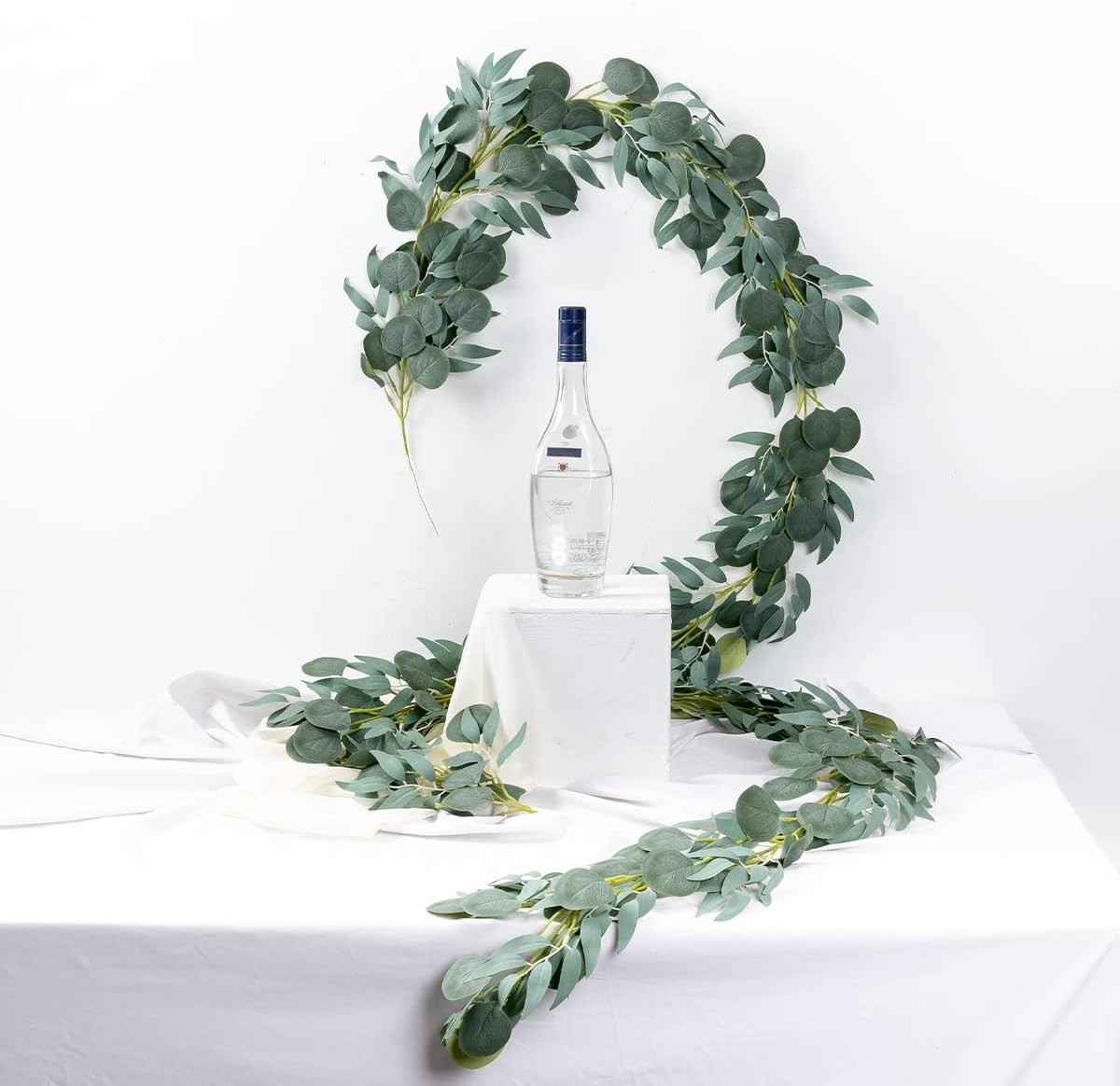 5 Pack 6.56FT Green Eucalyptus Garland Decoration Table W/ Willow Leaves