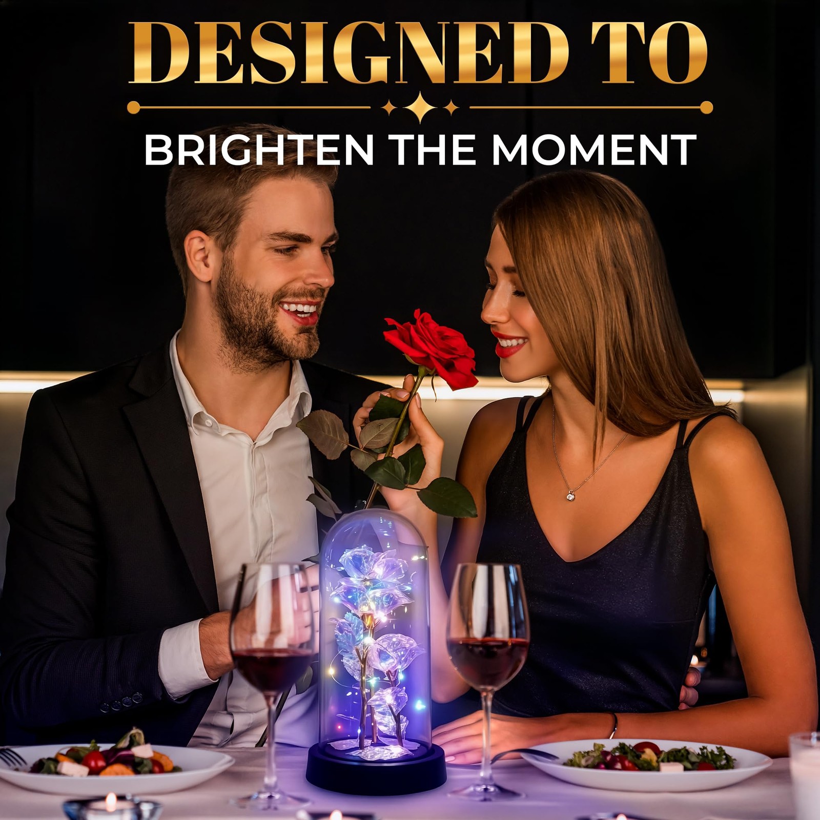 LED Light Up Rose in Glass Dome in Gift Box — Gifts for Mom, Grandma, Wife & …