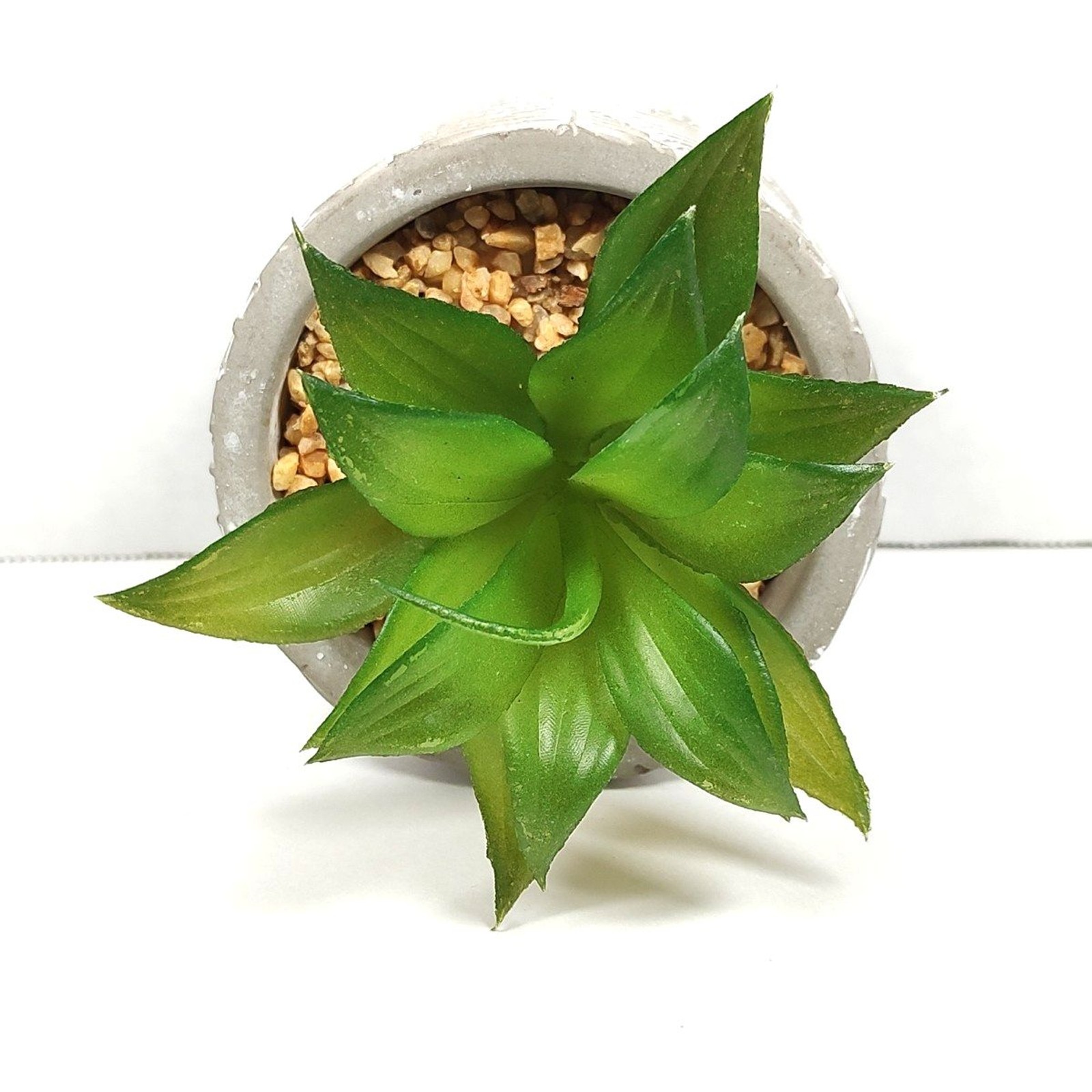 Old East Main Co Neutral Tranquility Artificial Succulent Potted Plant Pebbles