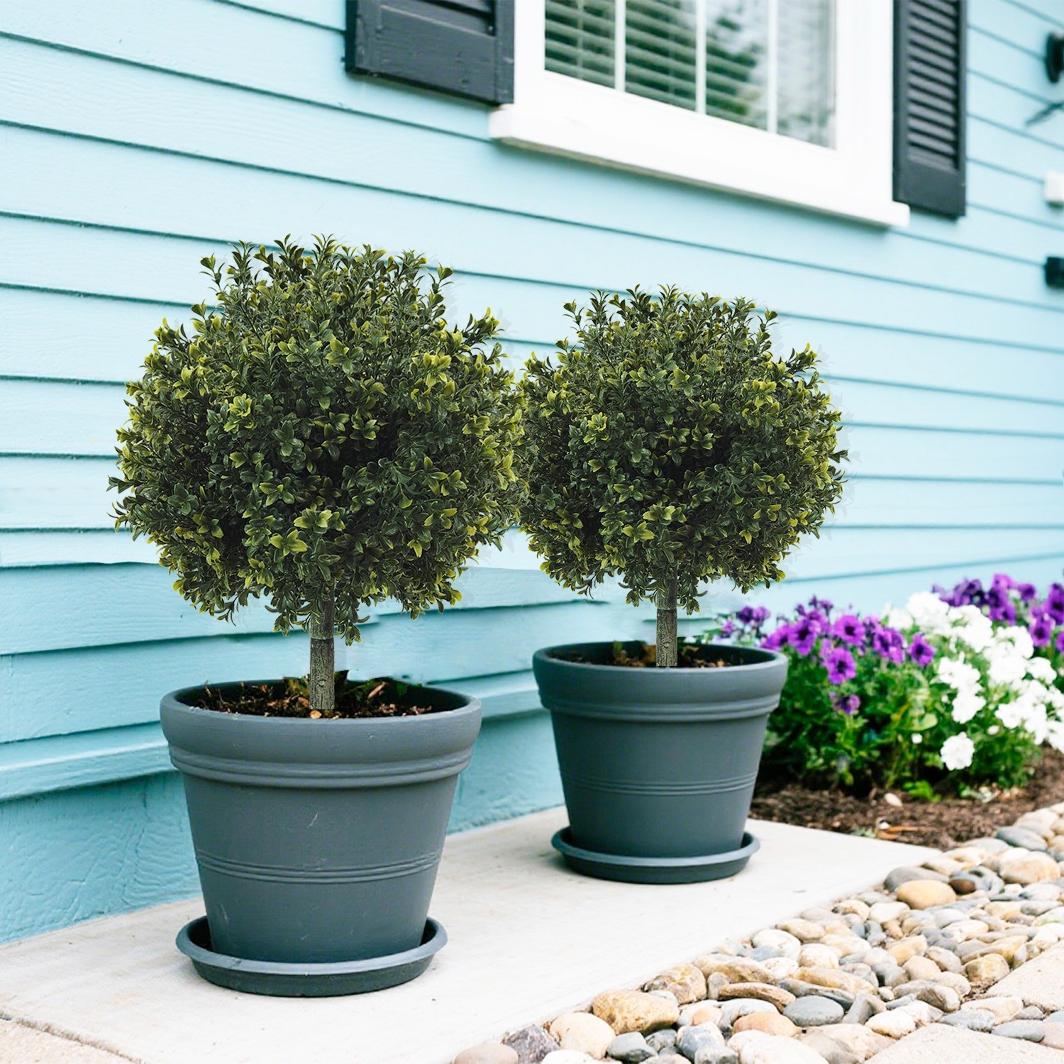 40 cm Artificial Christmas Tree Spike Small Evergreen for Patio Yard Ornament