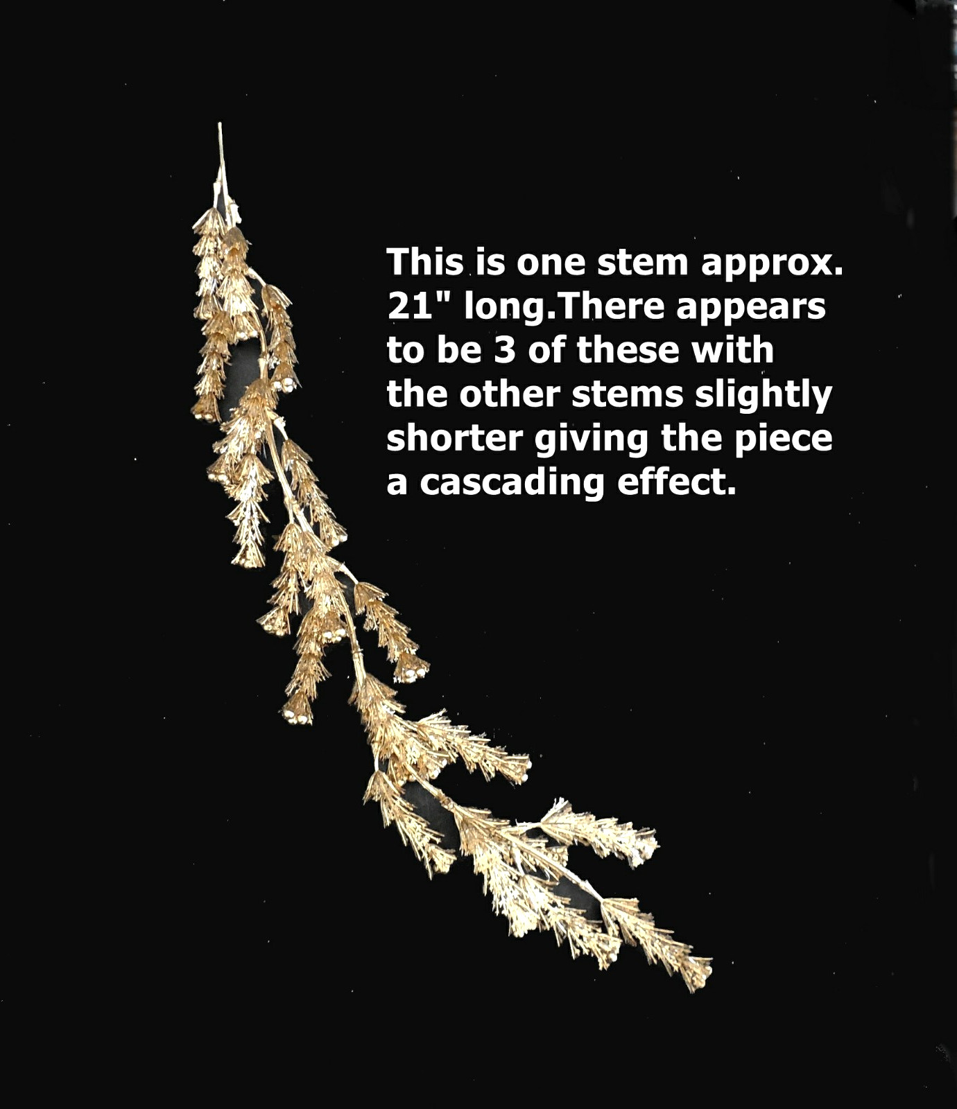 Vintage 1999 Gold Floral Cascade Spray Stems 21″ Silvestri Christmas Decor NOS