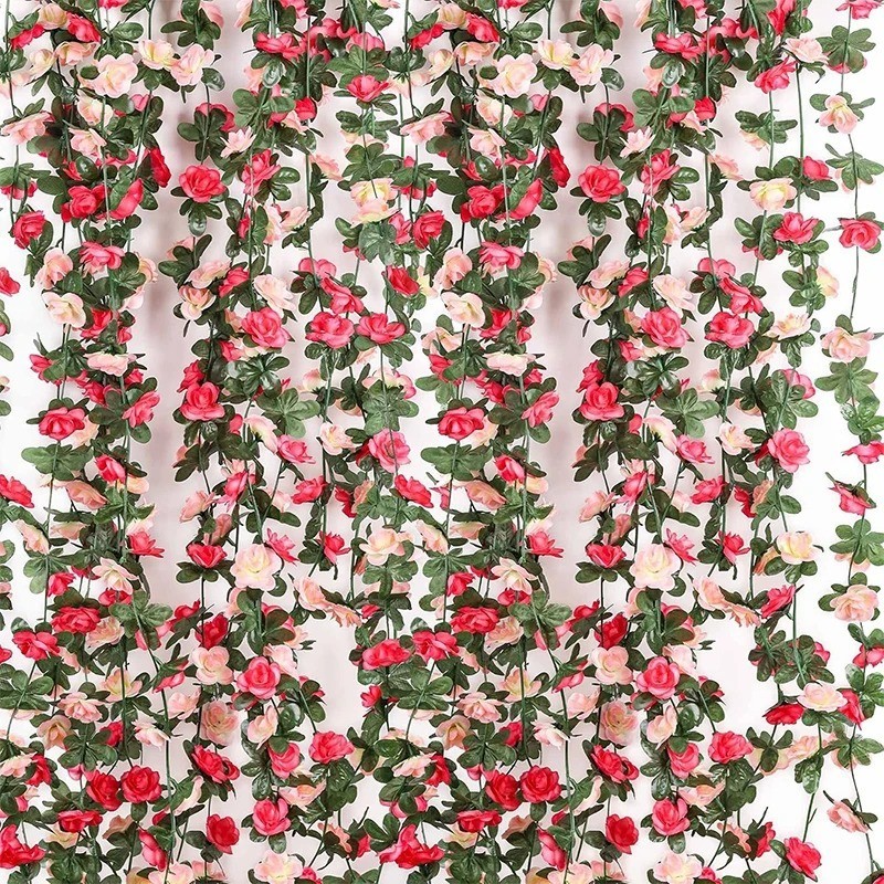 Artificial Rose Flower Vine Wall Hanging Wedding Garden Arch DIY Decor