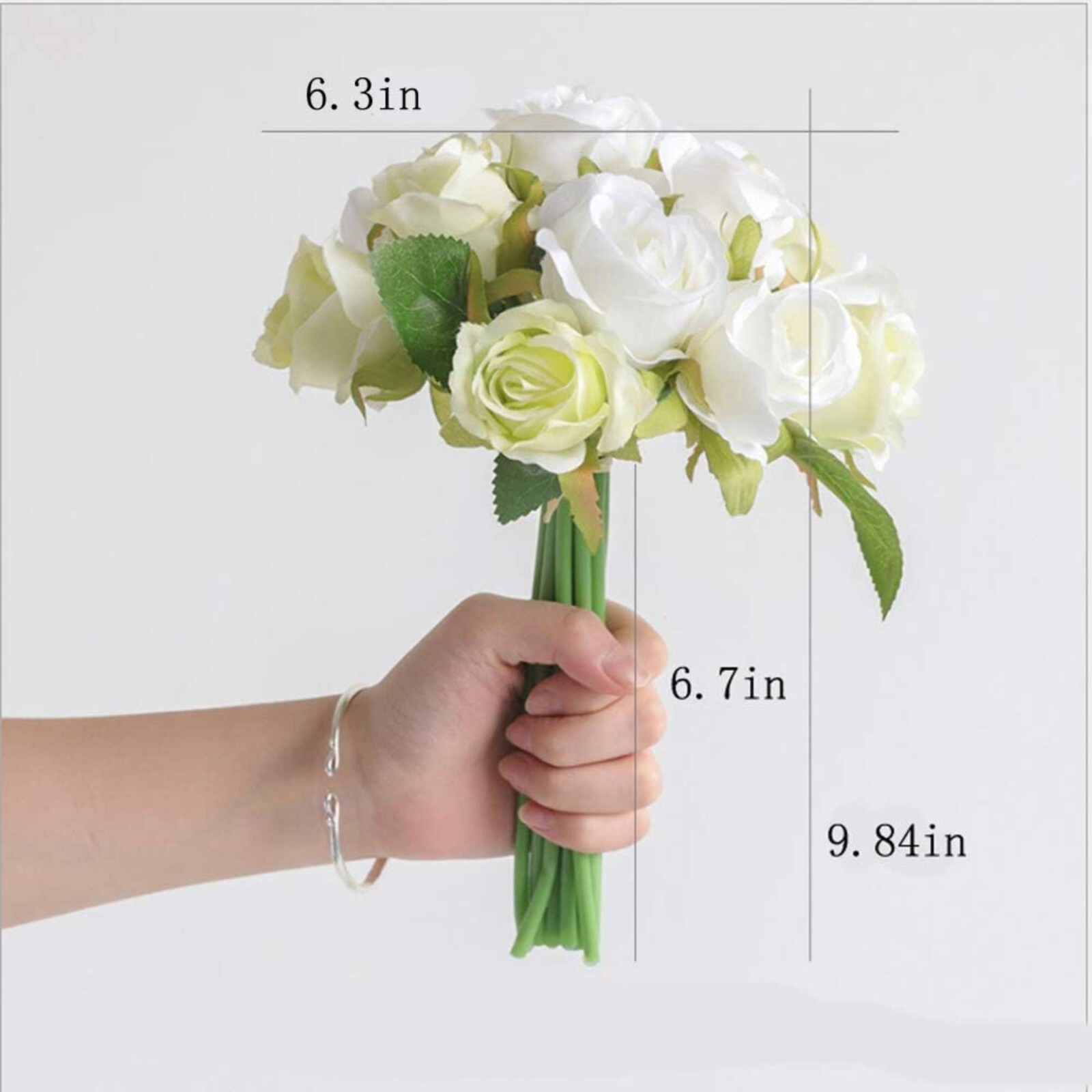 24pcs Silk Roses Artificial Flowers Decoration Wedding Party Office Decoration