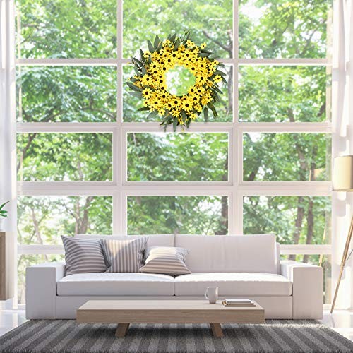 Yellow Spring Wreath 22 Inch Summer Wreath with Sunflower and Daisy Flower
