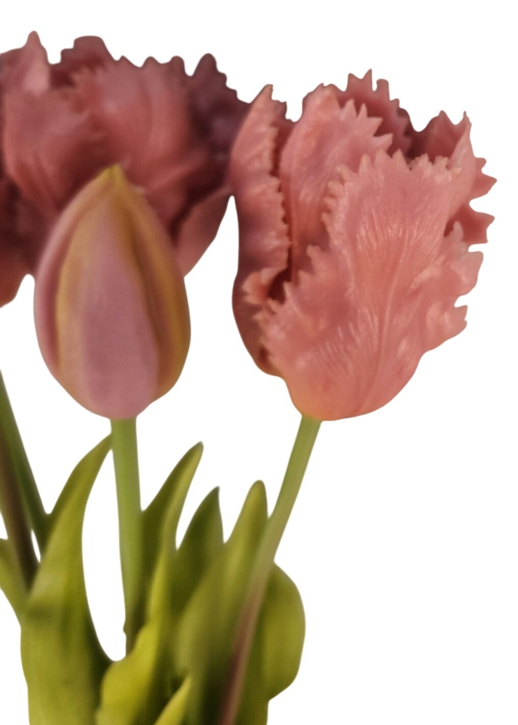 Artificial Tulip Bouquet 15 Inch Set of 5 Faux Spring Flowers Easter Wedding