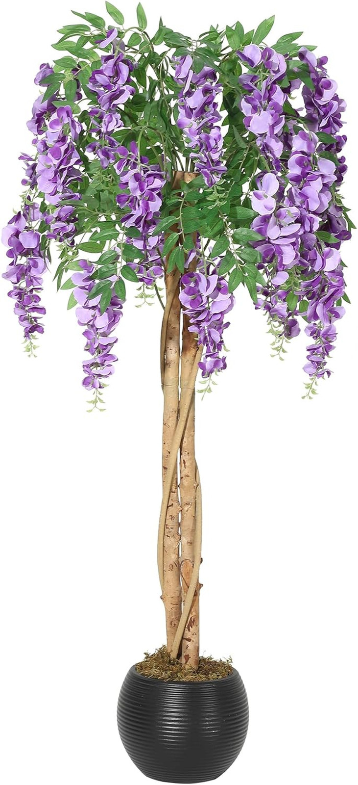 4FT Purple Blossom Tree – Lifelike Silk Flowering Plant for Home Decor