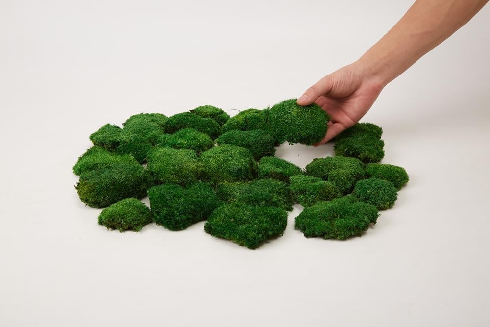 Real Natural Preserved Pole Moss Pillow Bun Cushion Green Decorative 1.5 Sq Ft