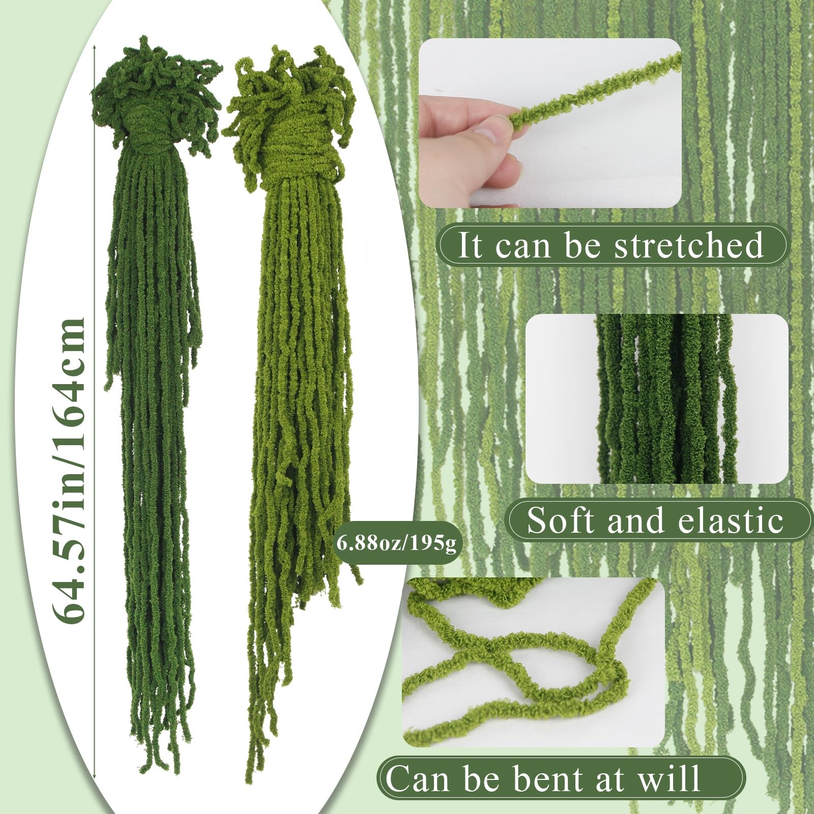 60 Pcs Hanging Moss Vines Faux Moss Garland for Decorating Plants Artificial …