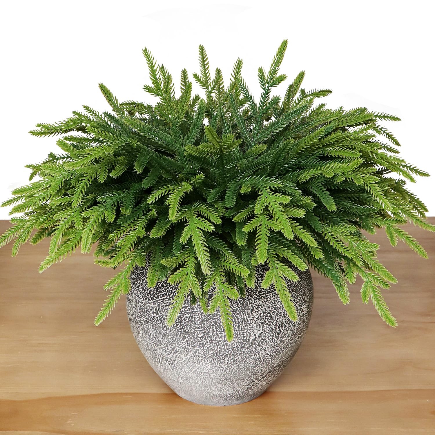 30 Pcs Christmas Real Touch Norfolk Stems, 15Inch Artificial Pine Branches Faux