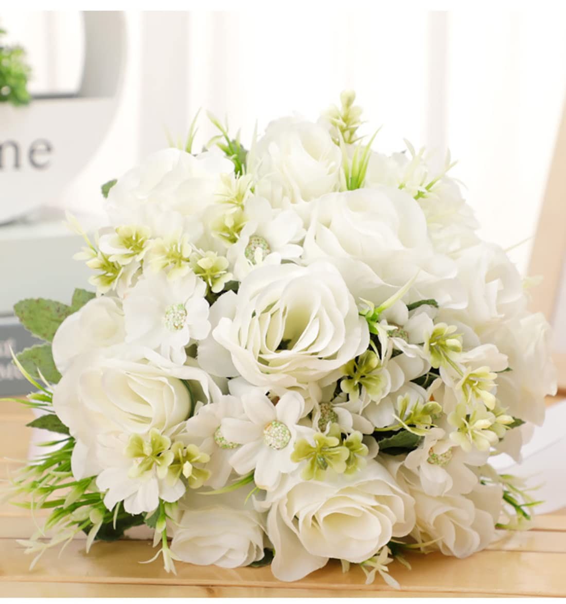 Wedding Bouquets for Bride Bridesmaid Bouquet Champagne White Artificial Rose…