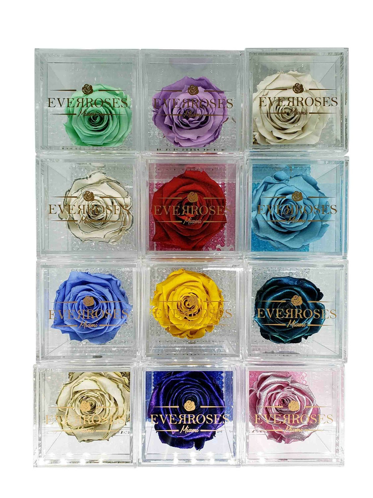 BLUE Rose in a single Acrylic box real long-lasting preserved rose infinity