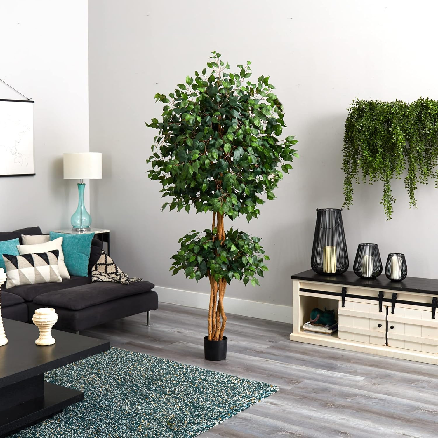 6-Foot Double Ball Ficus Silk Tree – Lush Green Decor