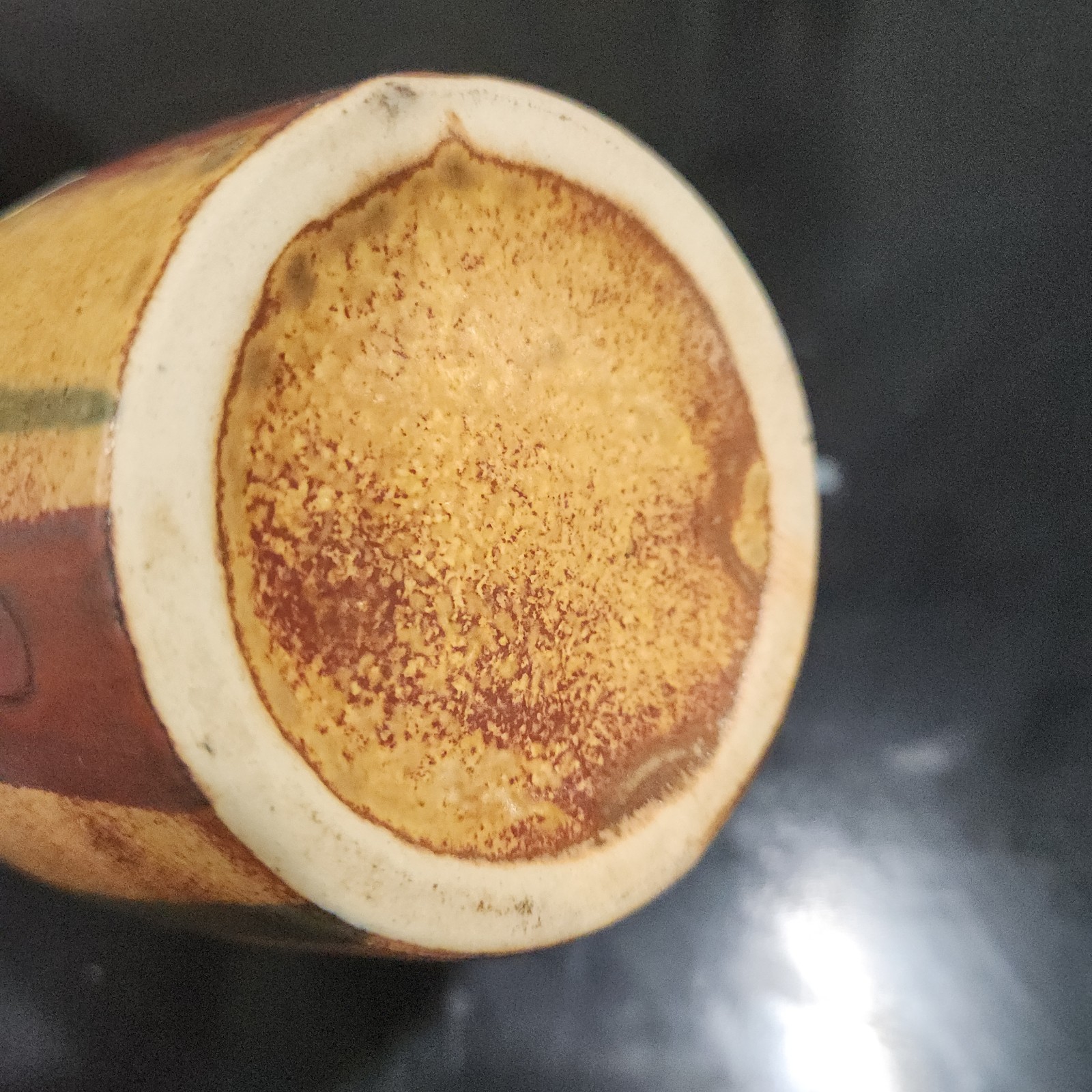 Vtg Vase Creamer Pottery Faux Retro Floral Arrangement Cones Mushroom Fall 12″