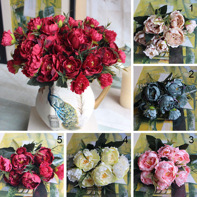 Artificial Peony Flower For Wedding Party Home Decor Fake Flowers Bridal Bouquet