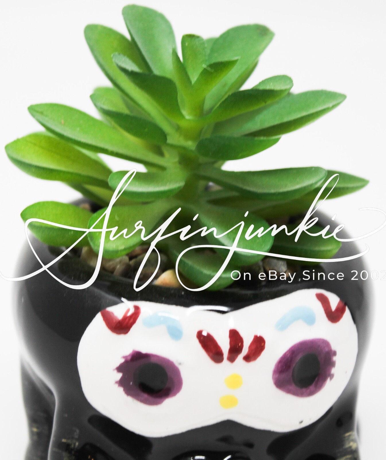 Day of the Dead Mini Succulent Faux Cactus Plant Statue La Muerte Dia De Los