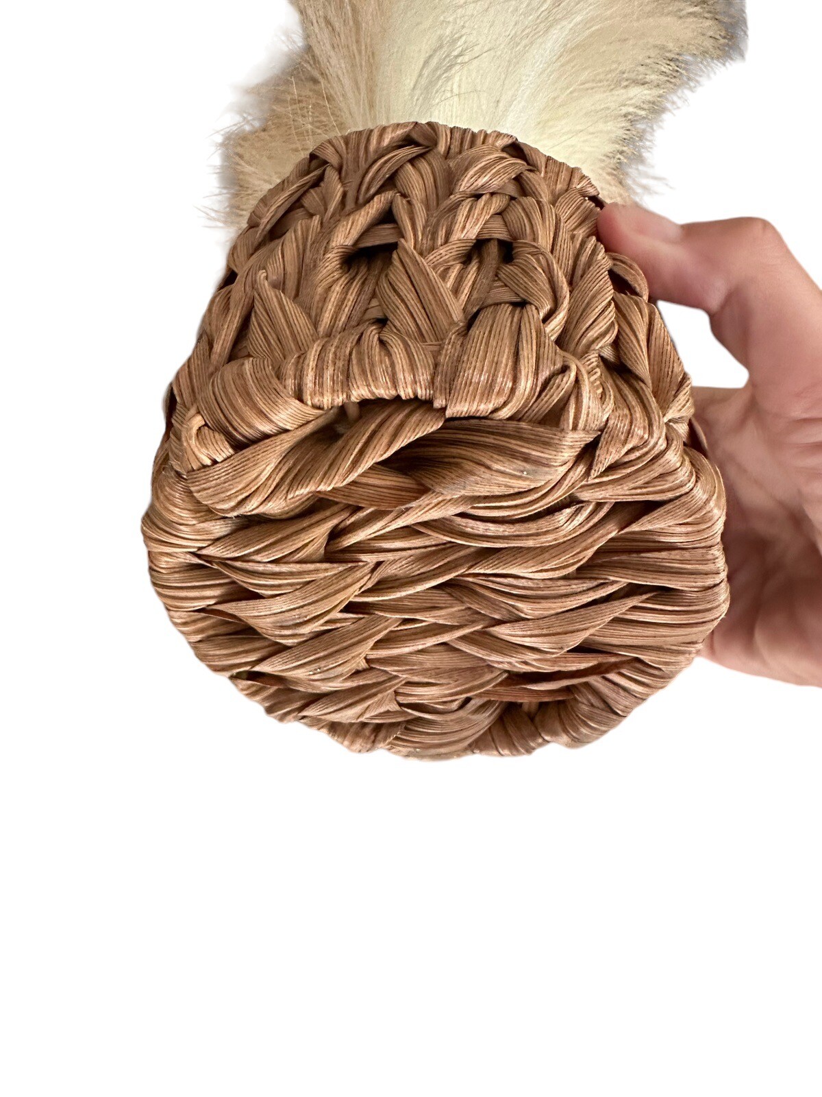 Pampas Grass Christmas Tree Faux Woven Basket 24” Boho Holiday Time NEW w Tags