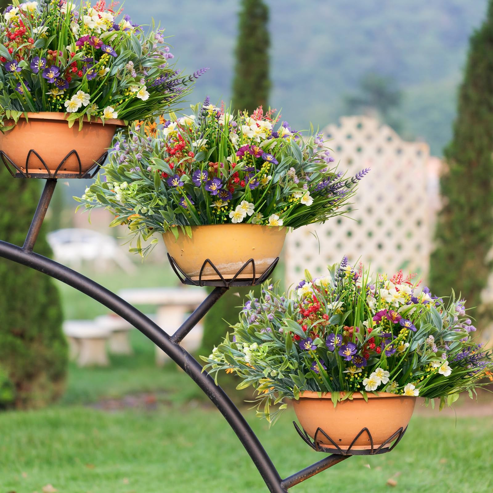 156 Pcs UV Resistant Artificial Flowers for Outdoor Garden Decor