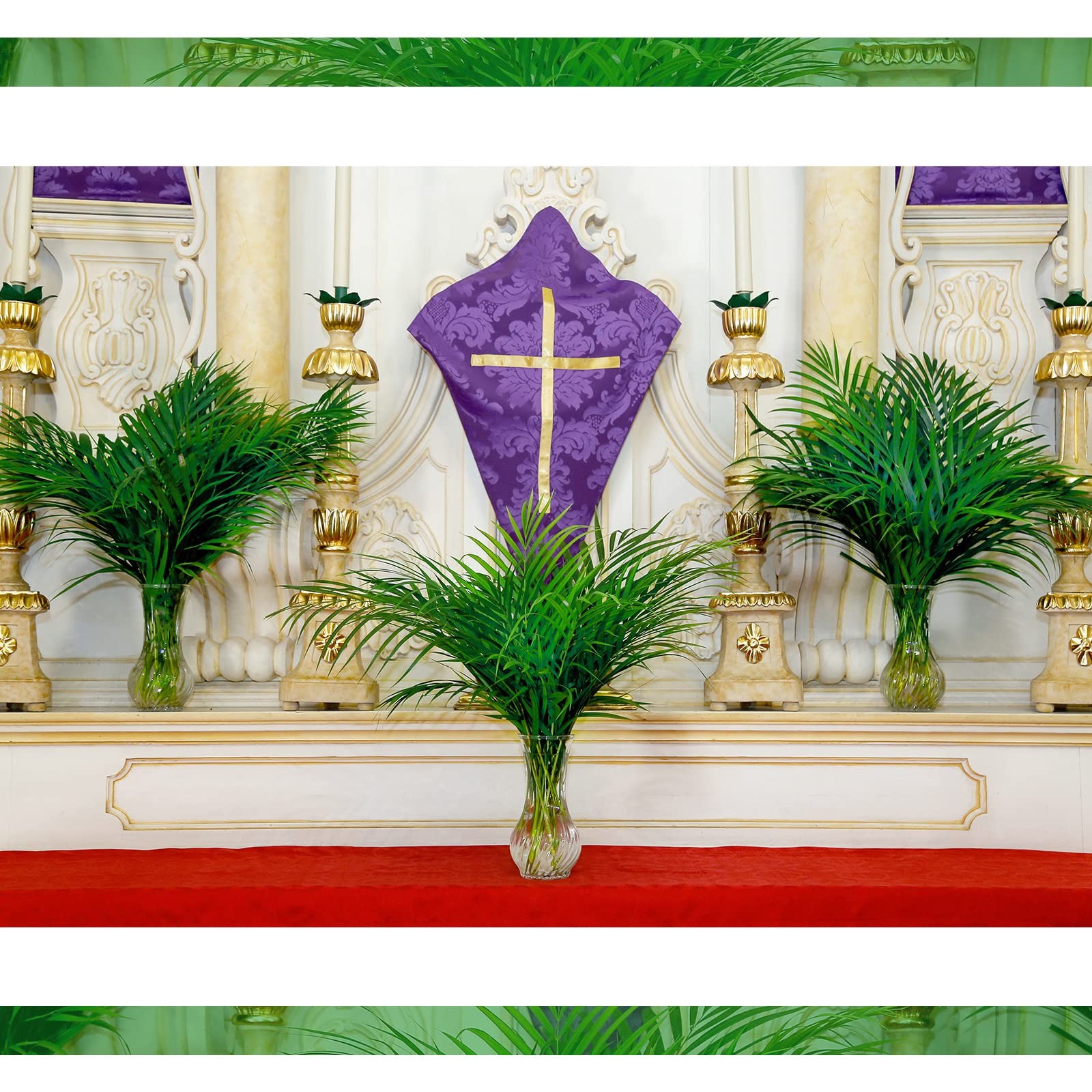 150 Pcs Easter Palm Leaves for Palm Sunday Artificial Fake Branches Tree Stem…