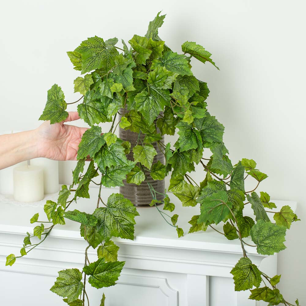 39″ Real Touch Lifelike Artificial Green Grape Leaf Bush