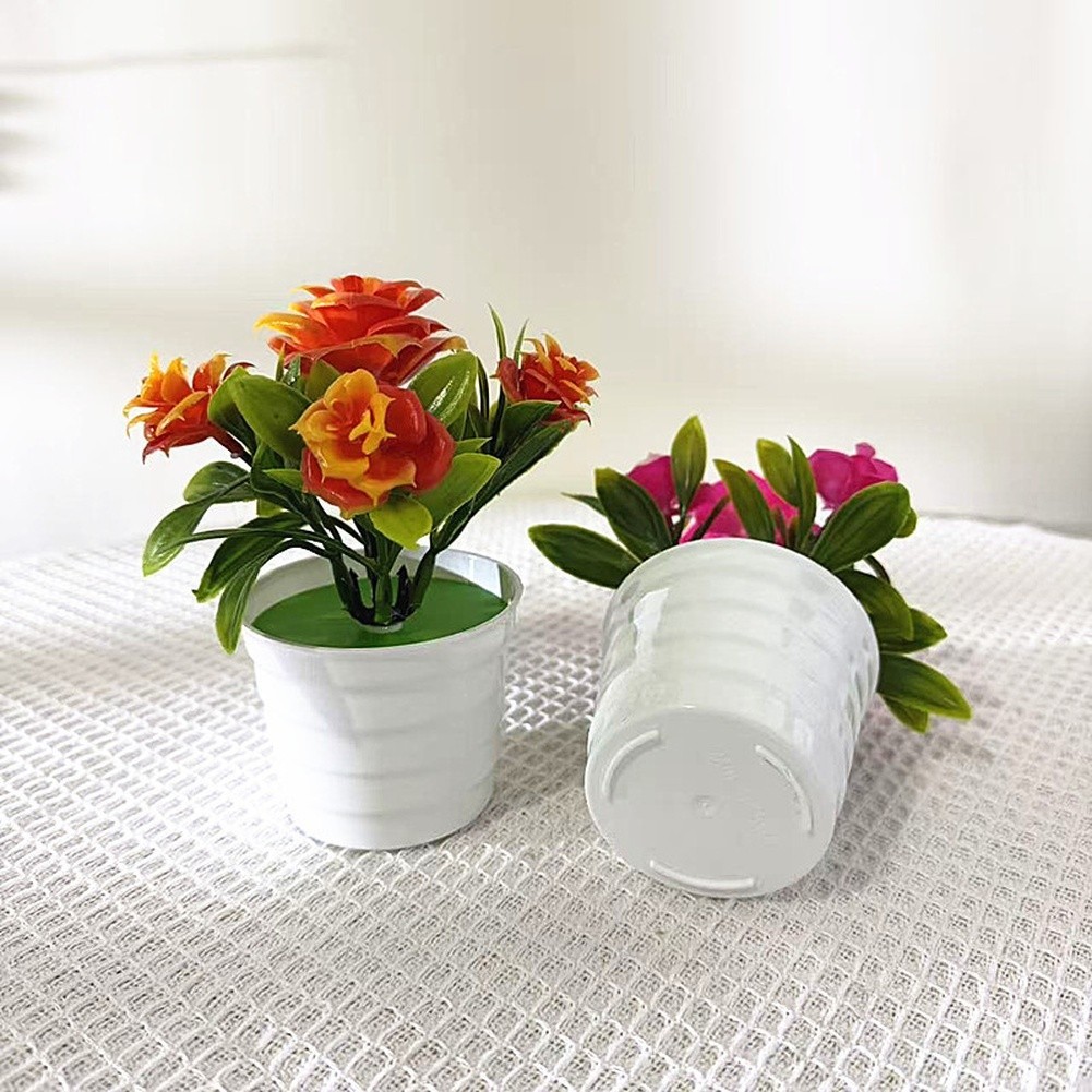 Compact Artificial Roses 14cm Tall with 12cm Width for Small Space Decor Needs