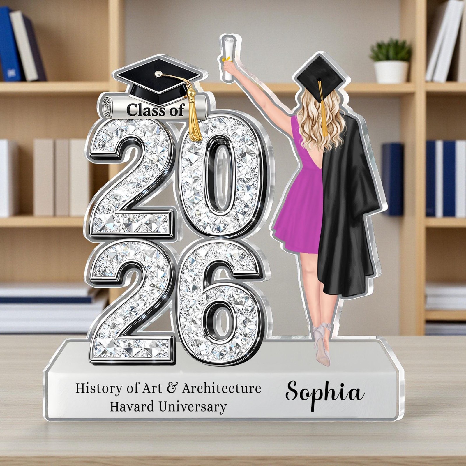 Personalized Graduation Acrylic Plaque Class of 2026, Custom Graduate Gift