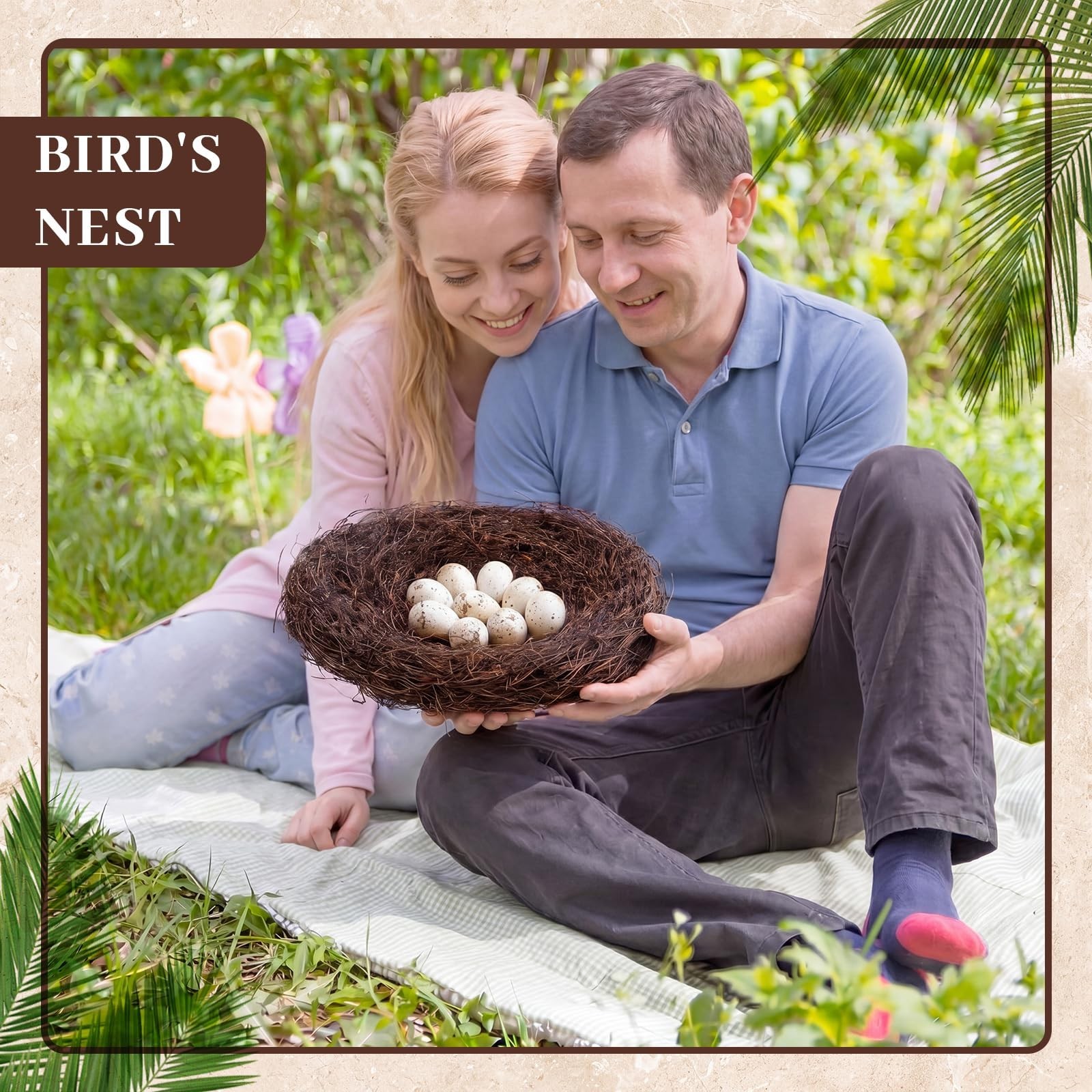 12″ Large Rattan Bird Nests – Handmade Natural Decor for Crafts, Weddings & Gard