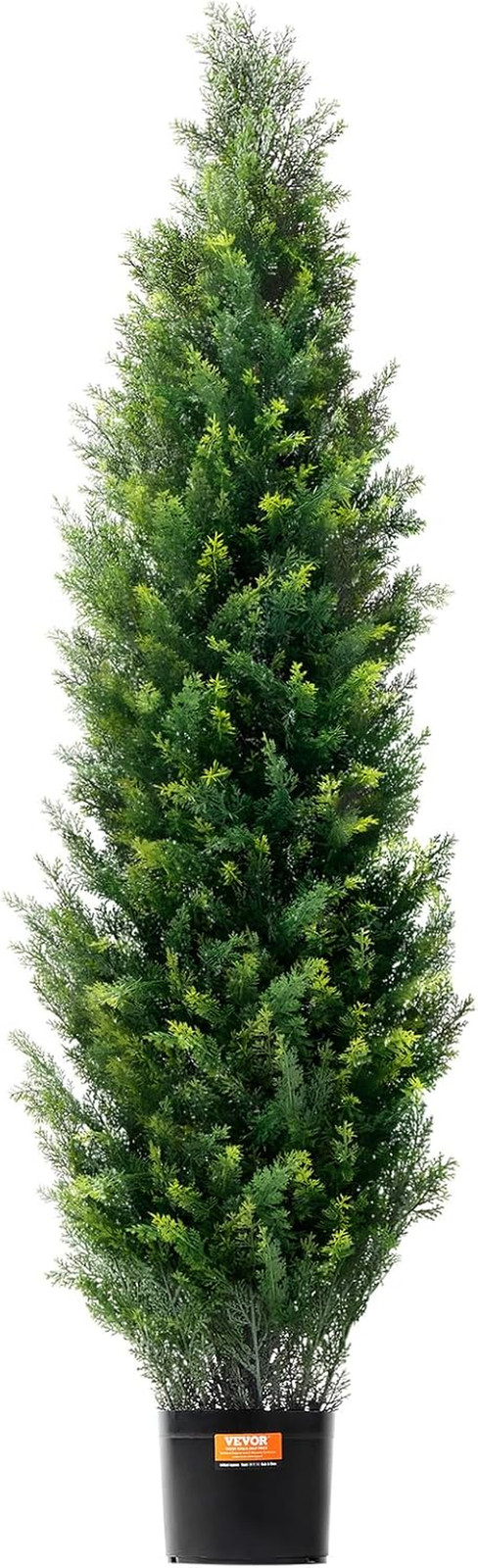 60″ Artificial Cedar Topiary Trees – 2 Pack with Pot & Extra Leaves for Decor