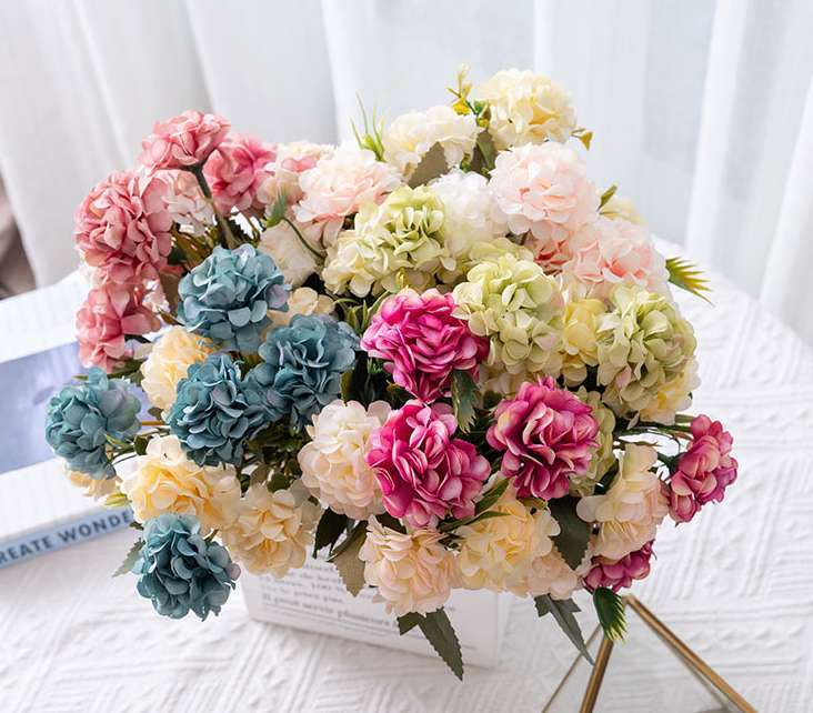 1-5Bundles Artificial Flowers Bouquet Fake Plant Bunch Wedding Party Home Decor