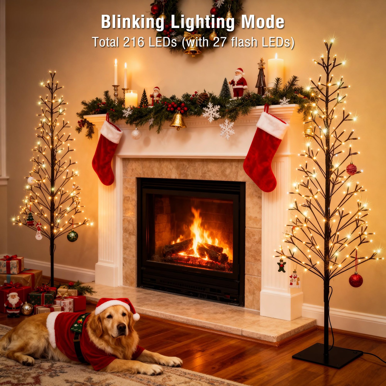 Lomotech Chritsmas Tree Lights – 216 Leds 5Ft String Tree, Warm White