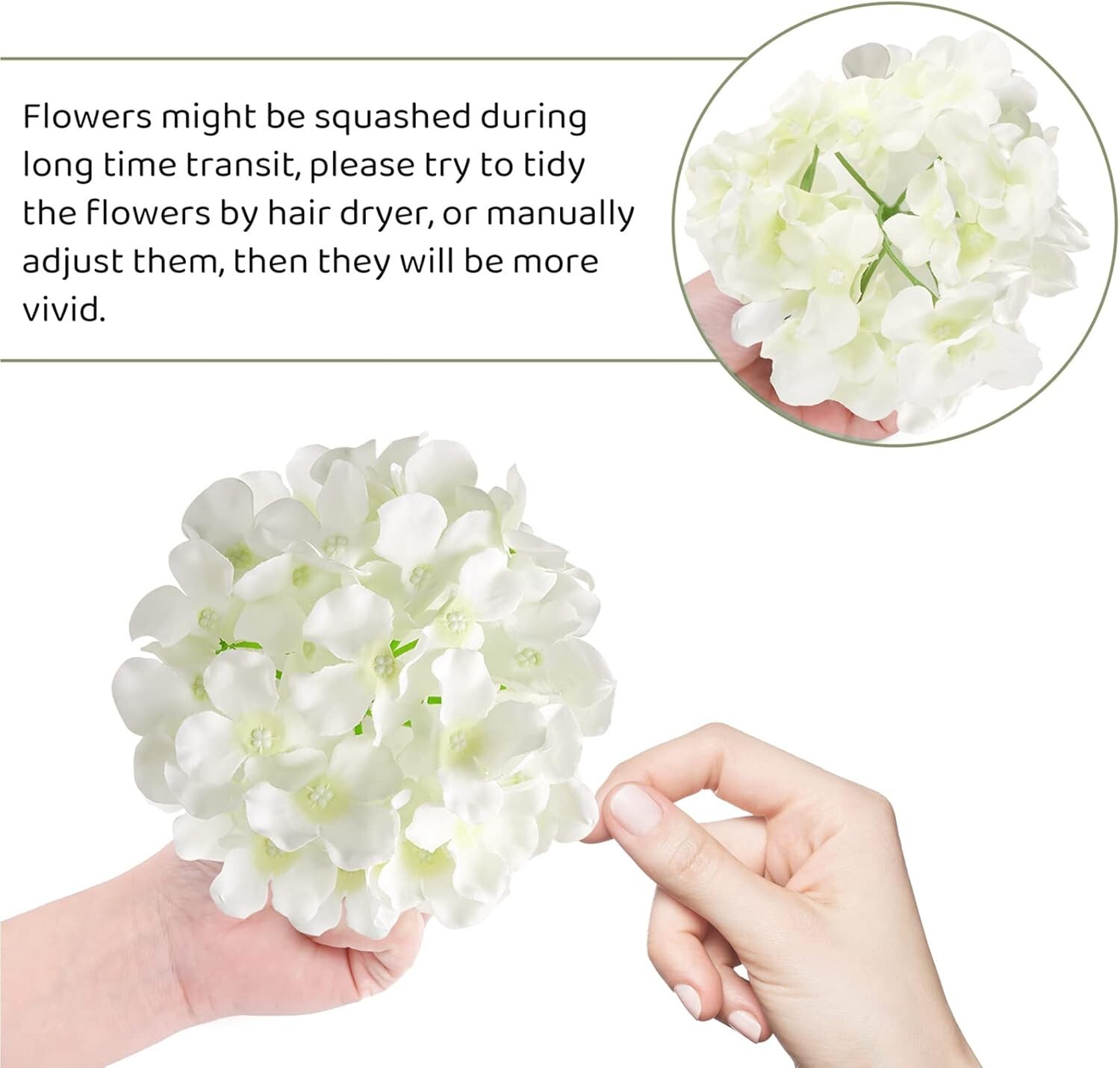 Hortensia de seda con cabezas de flores y tallos para diversos usos, 64 unidades