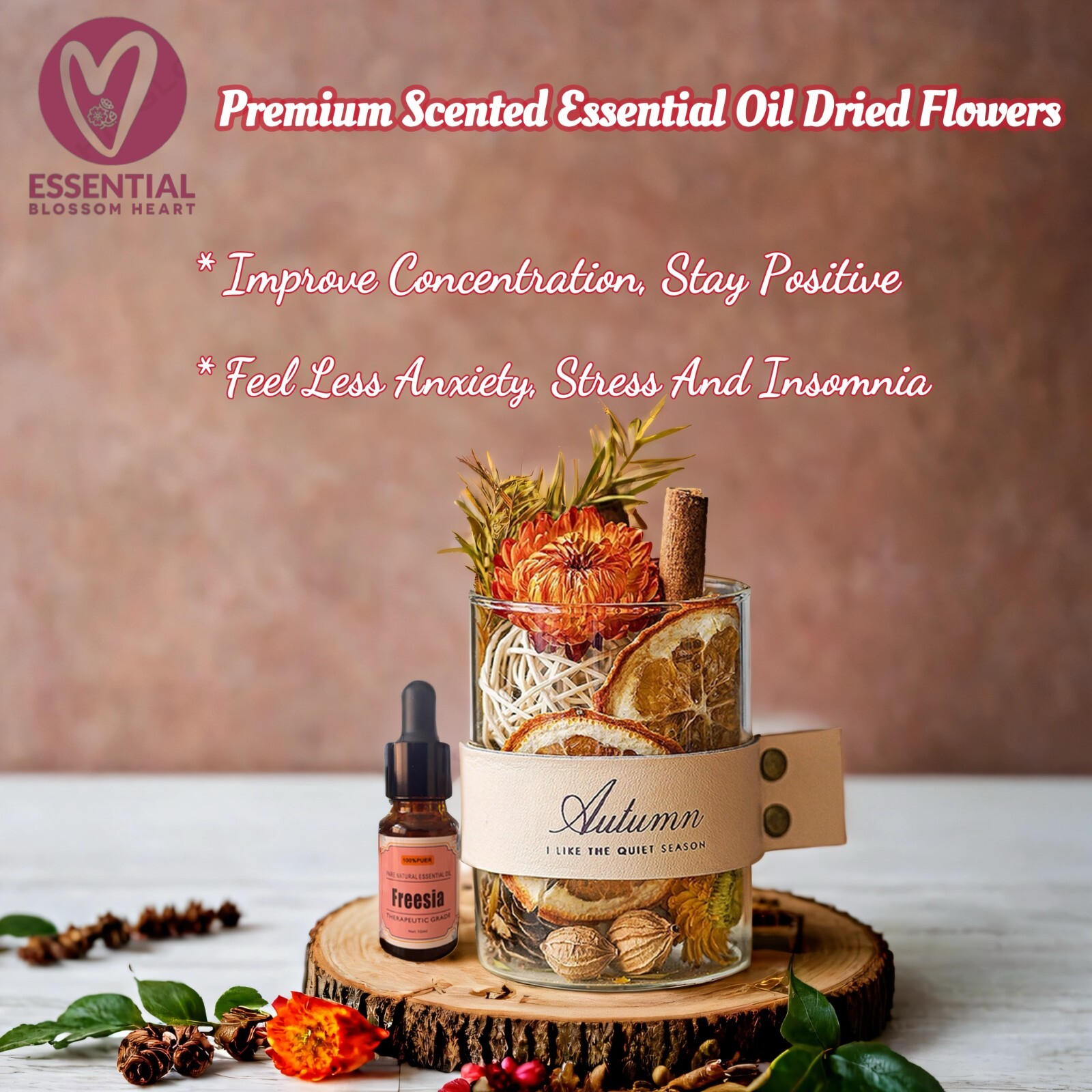 Essential Oil Dried Flowers (Gift/ SPA/ Household/ Home Decor/ Decoration/Aroma)