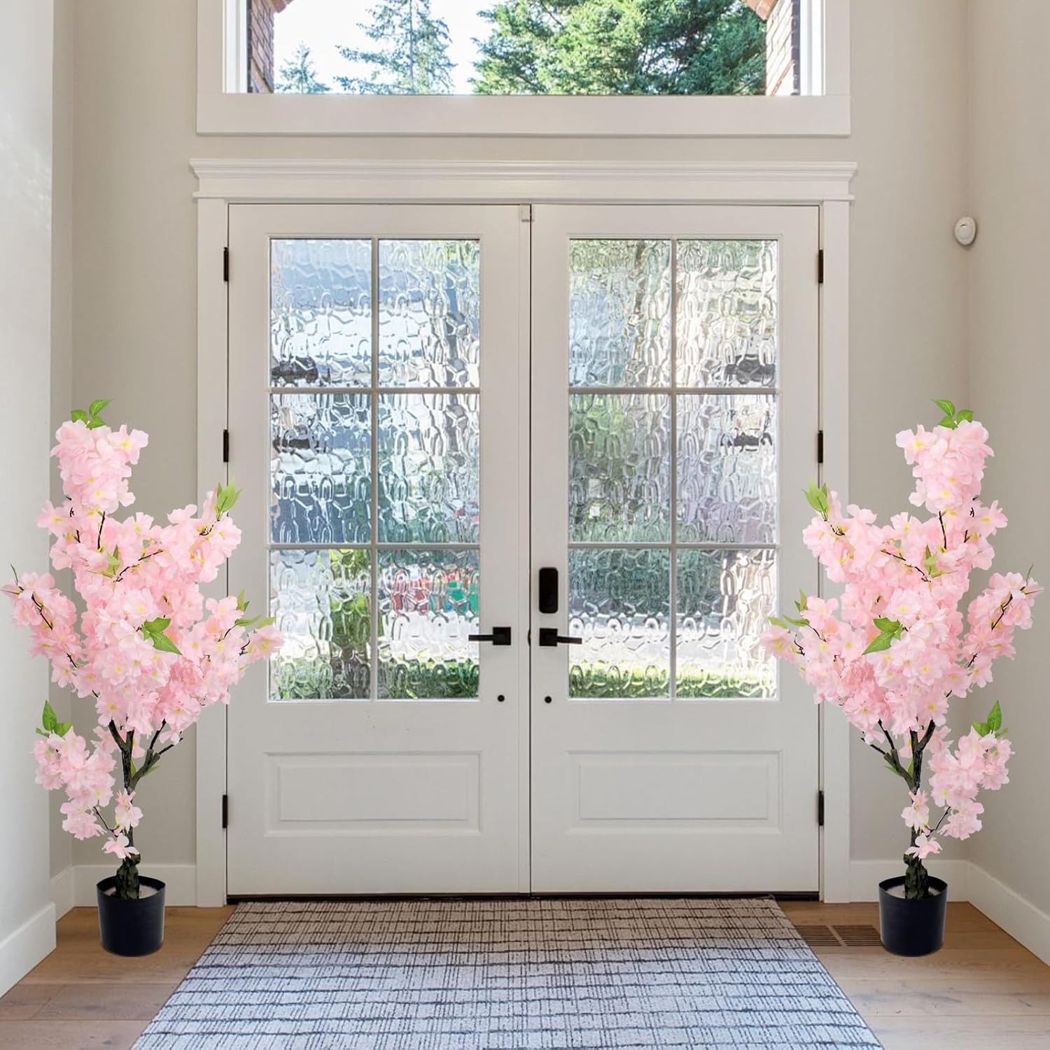 36″ 2 Pack Artificial Cherry Blossom Trees – Faux Pink Sakura Indoor Decor